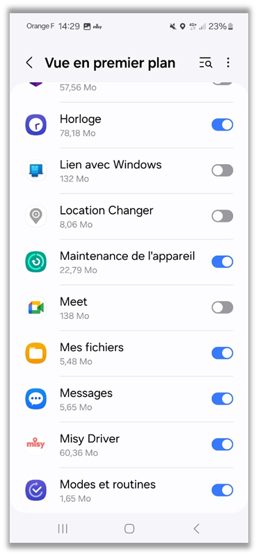 Activez la superposition Android