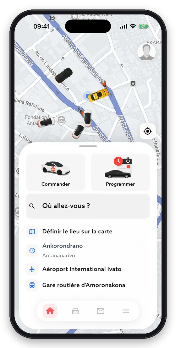 Vous êtes prêt : commandez tout de suite ou programmez une course.
